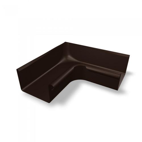 Angle intérieur de gouttière carrée PREFA 90°, alu, largeur 120 mm, Marron noisette P10 RAL 8019
