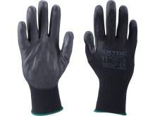 EXTOL Gants en polyester enduits de PU, noirs, taille 11" 8856638