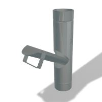 Clapet d'eau de pluie PREFA, Ø 80 mm, Gris clair P10 RAL 7005