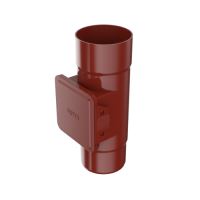 BRYZA Attrape-feuilles avec trappe pour gouttières PVC Ø 110 mm, Rouge RAL 3011