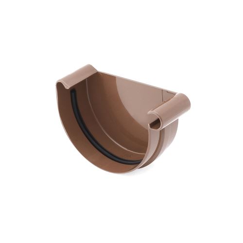 BRYZA Embout de gouttière DROIT en plastique Ø 75 mm, Brun RAL 8017