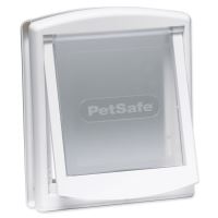 Chatière PetSafe plastique avec battant transparent blanc, découpe 18,5x15,8cm