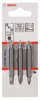 BOSCH Set de 3 embouts doubles PH1, PZ1, S 0,6x4,5; PH2, PZ2, S 1,0x5,5; 60 mm 2607001745