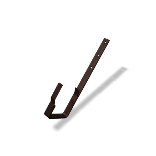 Crochet de gouttière rectangulaire en aluminium PREFA, largeur 120 mm, Noisette P10 RAL 8019