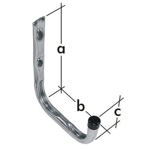 Halterung für Garagenhaken U 120x80x55mm - HPU 80 - Packung mit 1 Stück