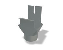 Naissance carrée PREFA, aluminium, largeur 86/80 mm pour descente ronde, Gris clair P10 RAL 7005