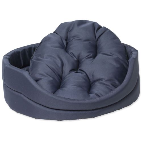 Bett DOG FANTASY oval mit Kissen dunkelblau 60 cm 1 Stück