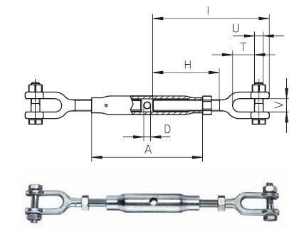 Spanner DIN 1478 mit Gabeln M16, ZB - Packung mit 1 Stück