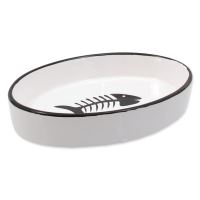 Bol ovale en céramique Magic Cat avec poisson 16x11x3cm Bol ovale en céramique Magic Cat avec poisson 16x11x3cm