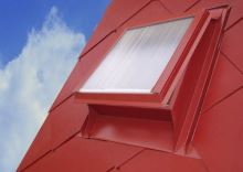 Lucarne de toit galvanisée avec polycarbonate, 600 x 600, rouge