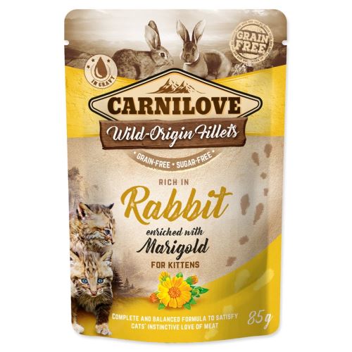 Kapsel CARNILOVE Kitten Reich an Kaninchen angereichert mit Ringelblume 85 g