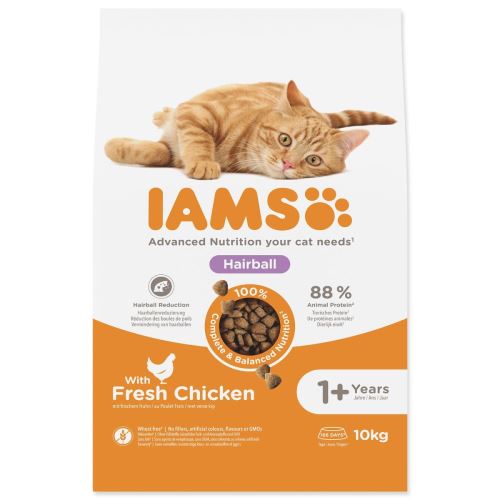 IAMS Cat Adult Haarballen Huhn 10 kg