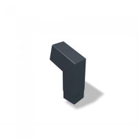 Coude rectangulaire en aluminium PREFA 72° court 100 x 100 mm, Anthracite P10 RAL 7016