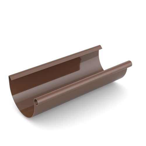 BRYZA Gouttière, gouttière en plastique Ø 125 mm, longueur 3M, Marron RAL 8017