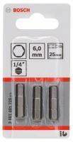 BOSCH Embout de vissage très dur Extra-Hart HEX 6, 25 mm (3 pcs) 2607001728