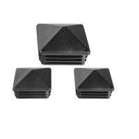 Bouchon pour tube carré 60x60mm, noir / paquet de 1 pièce